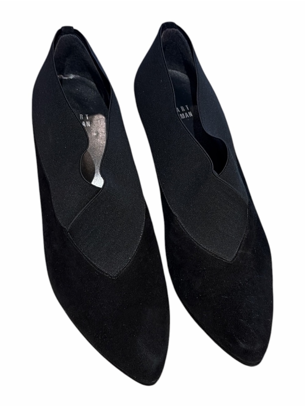 Stuart Weitzman Black Pointed Heeled Booties